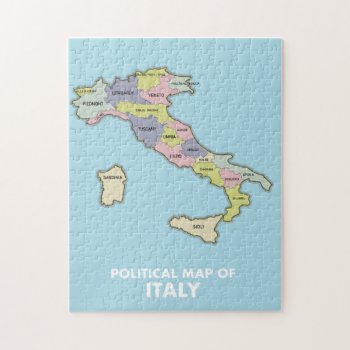 Political Map Of Italy  Jigsaw Puzzle by bartonleclaydesign at Zazzle