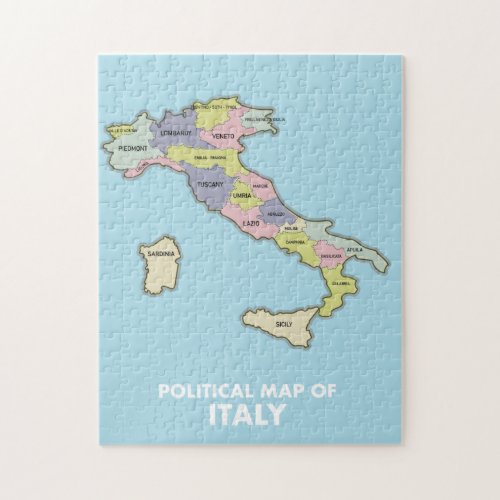 Political map of Italy  Jigsaw Puzzle