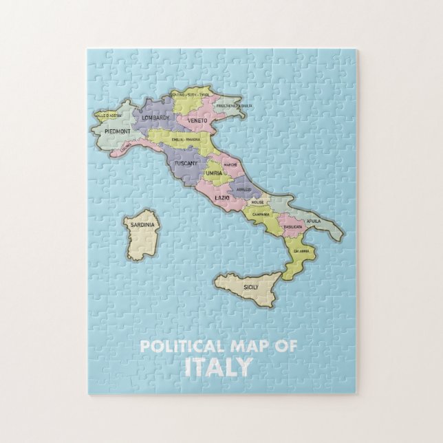 Political map of Italy  Jigsaw Puzzle (Vertical)