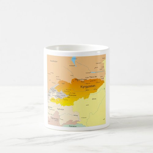 Political Map of Kyrgyzstan and Central Asia