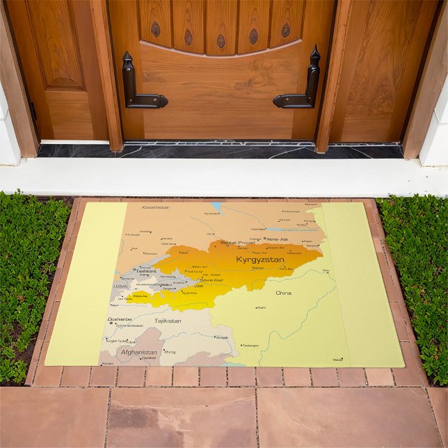 Political Map of Kyrgyzstan and Central Asia Doormat (Creator Uploaded)