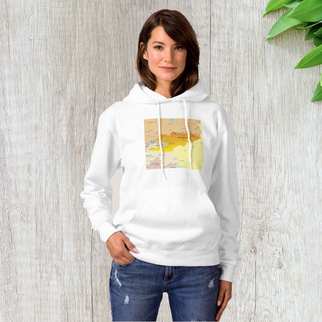 Political Map of Kyrgyzstan and Central Asia Hoodie (Creator Uploaded)
