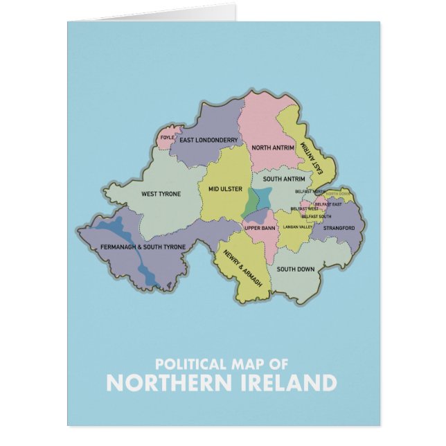 Political Map Of Northern Ireland. (Front)