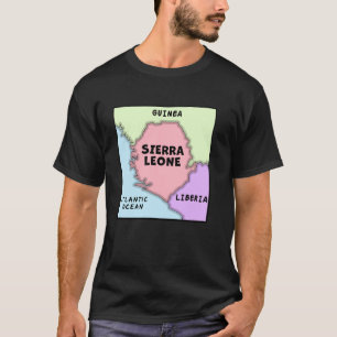 Political map of Sierra Leone, Neighboring Countri T-Shirt