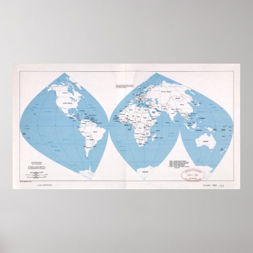 Political Map of the World 1983 Poster