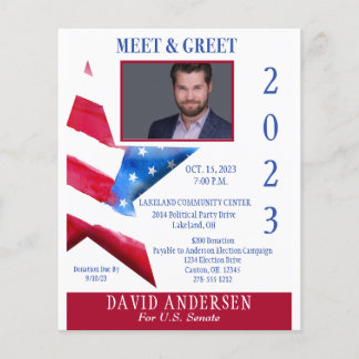 Political Meet and Greet Fundraiser  W/Photo Flyer