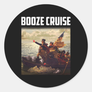 Political Party Booze Cruise Shades And Red Cups T Classic Round Sticker