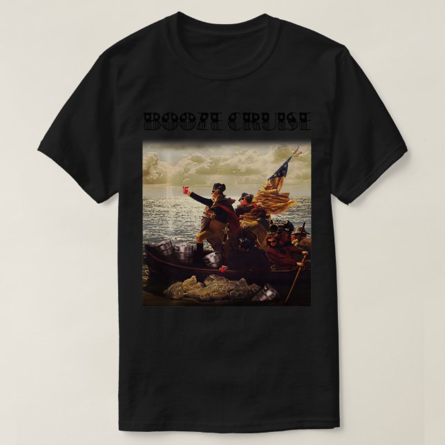 Political Party Booze Cruise Shades & Red Cups Fun T-Shirt (Design Front)