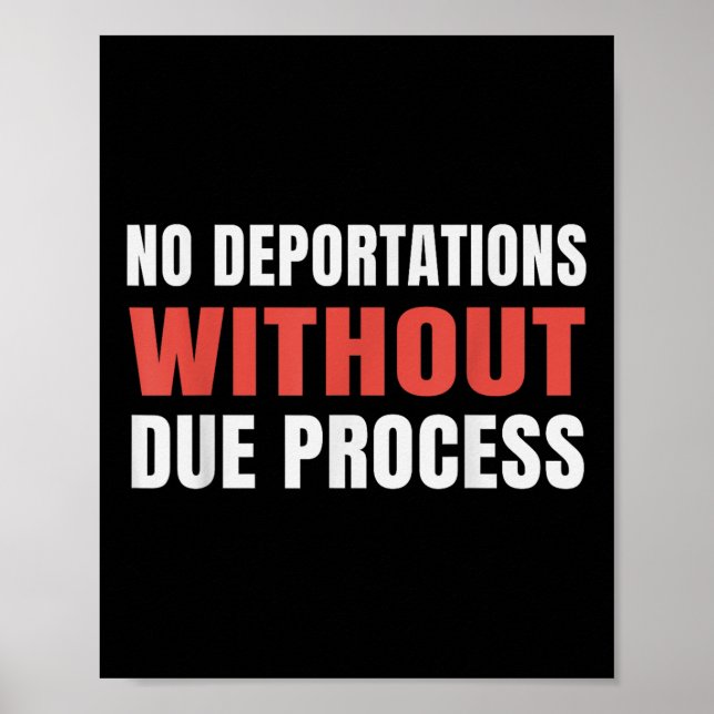 Political Protest No Deportations Without Due Proc Poster (Front)