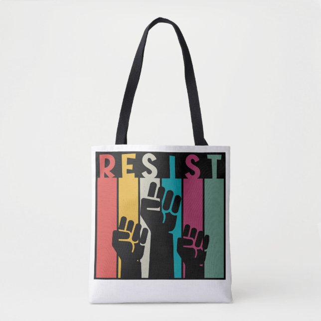 Political Protest Resist Grocery Tote Bag (Front)