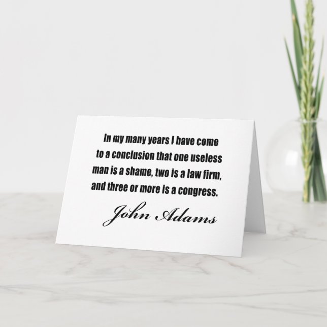 Political quotes by John Adams Card (Front)