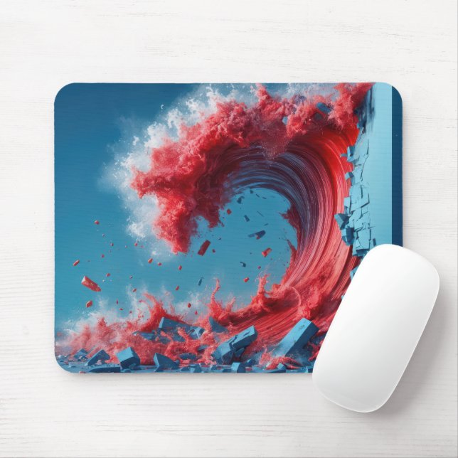 Political Red Wave Smashing a Blue Wall Mouse Pad (With Mouse)