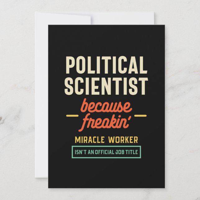 Political Scientist Official Job Title Invitation (Front)