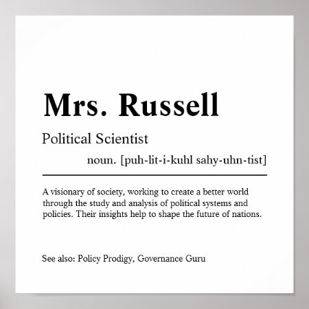 Political Scientist Personalized Gift Poster