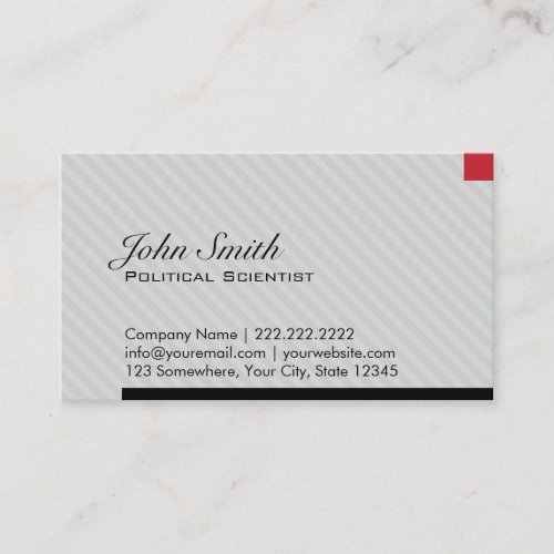 Political Scientist Red Pixel Professional Business Card