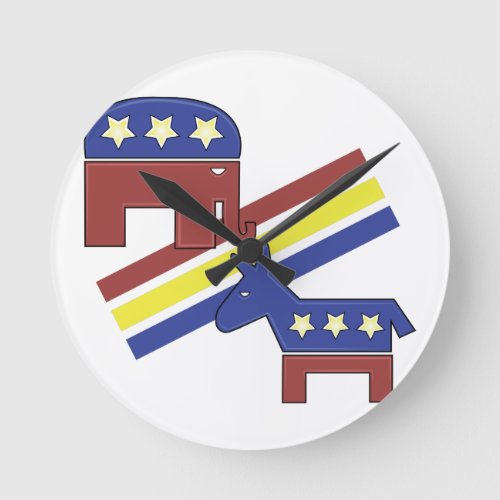 Political Symbols Round Clock