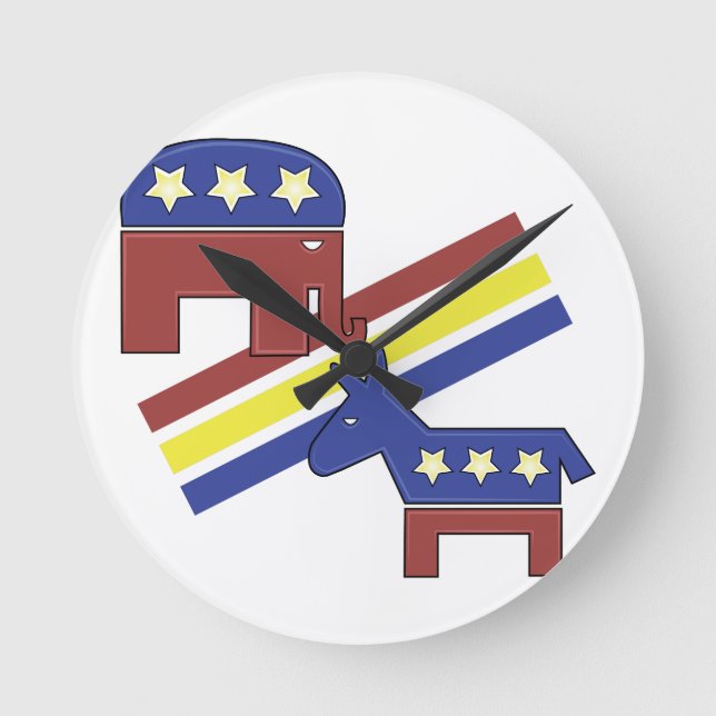 Political Symbols Round Clock (Front)