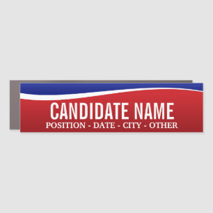 Political Template Modern Candidate Red Blue Star Car Magnet