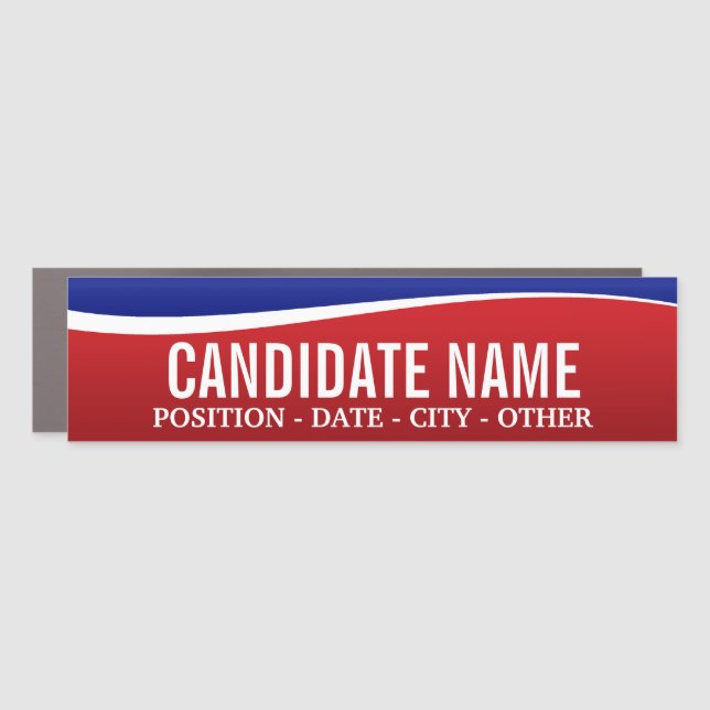 Political Template Modern Candidate Red Blue Star Car Magnet (Front)