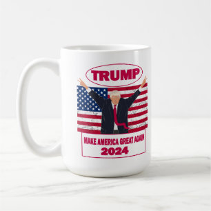 Political Trump 2024 American Flag Election Coffee Mug