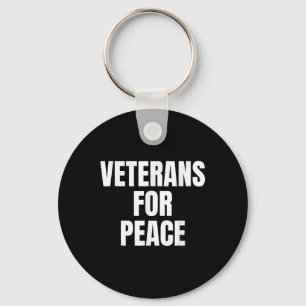 Political Veterans For Peace Bold White Font Keychain