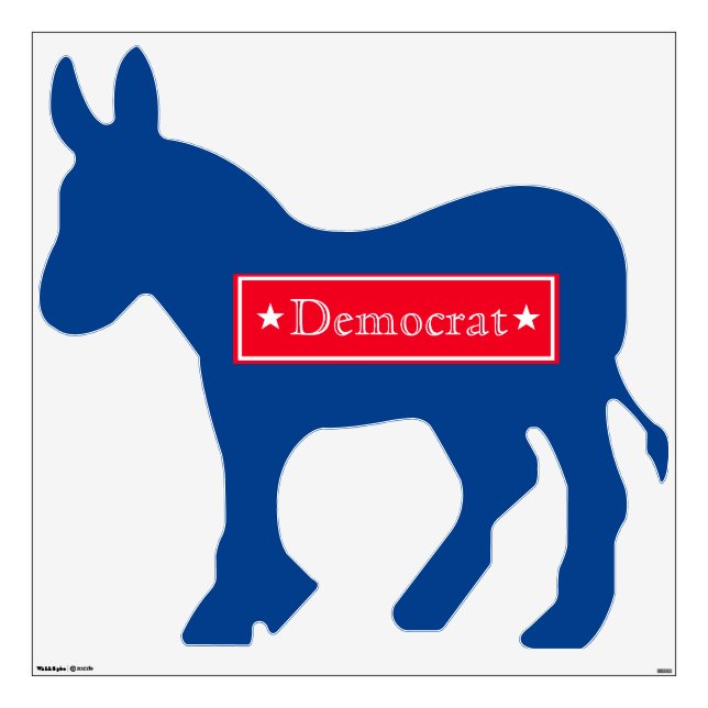 Political Wall Decal-Democrat Donkey Wall Decal (Front)
