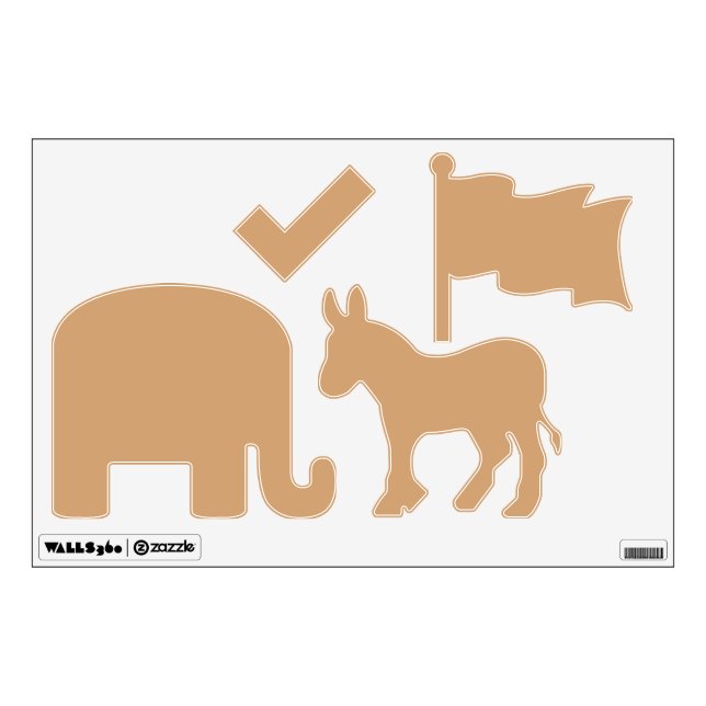 Political Wall Decals – Warm Sand Symbols (Front)
