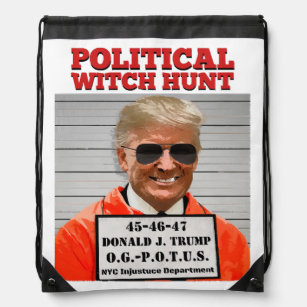 Political Witch Hunt of Donald Trump  Drawstring Bag