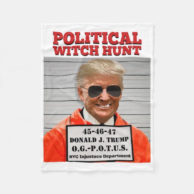 Political Witch Hunt of Donald Trump  Fleece Blanket (Front)