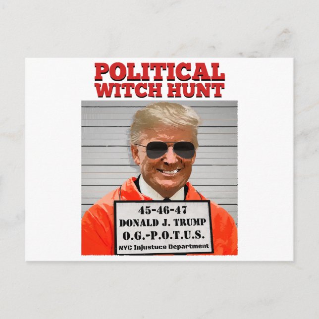 Political Witch Hunt of Donald Trump  Holiday Postcard (Front)