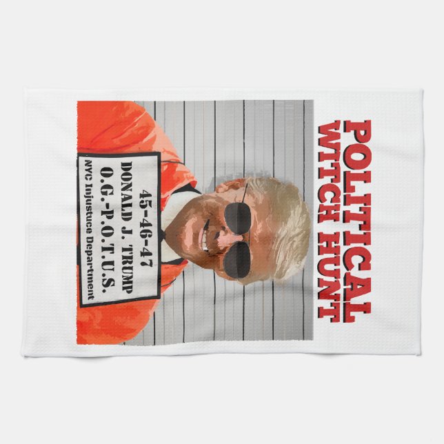 Political Witch Hunt of Donald Trump  Kitchen Towel (Horizontal)
