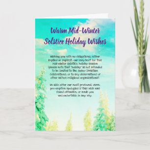 Politically Correct Non Offensive Holiday Card