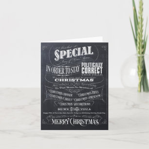 Politically in-Correct Chalk Christmas Woke - We Holiday Card