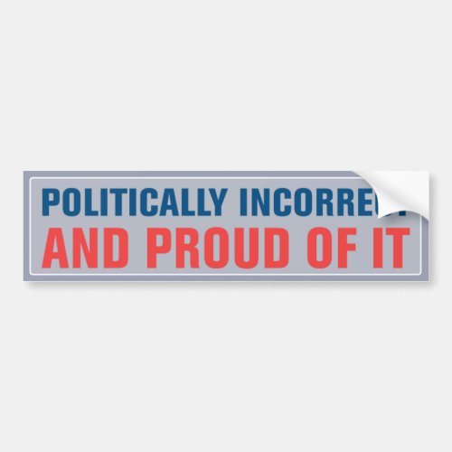 Politically Incorrect Bumper Sticker