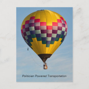POLITICIAN POWERED TRANSPORTATION POSTCARD