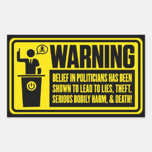 Politicians Warning Sticker