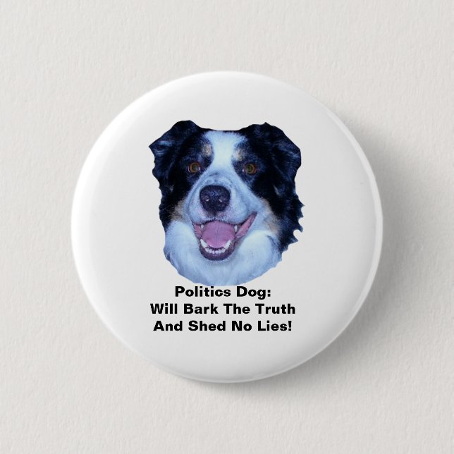 Politics Border Collie Truth Round Button (Front)