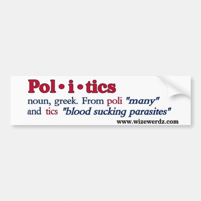 Politics bumper sticker (Front)