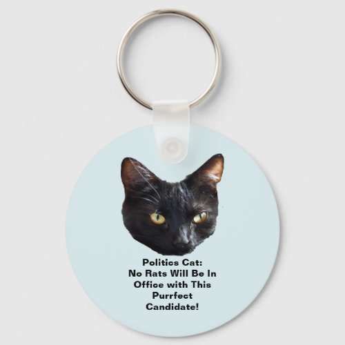 Politics Cat No Rats In Office Rd Button Keychain