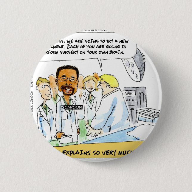Politics: Does It Take Brain Surgery? Pinback Button (Front)