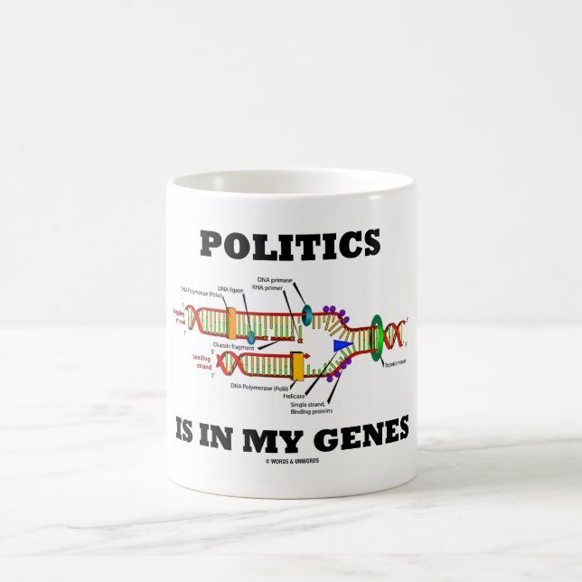 Politics Is In My Genes DNA Humor Coffee Mug (Center)
