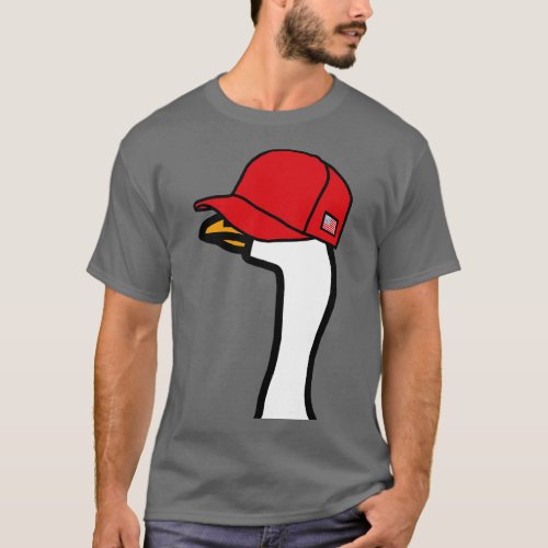 Politics Portrait Goose Wearing Stolen Red Hat T_Shirt