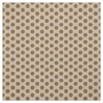 Polk Dots Brown On Tan Fabric by uniqueprints at Zazzle