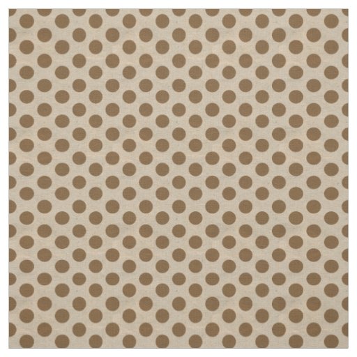 Polk Dots Brown on Tan Fabric