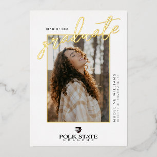 Polk State College Graduation Foil Invitation