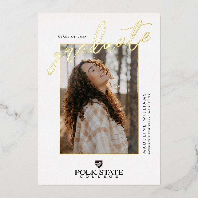 Polk State College Graduation Foil Invitation (Front)