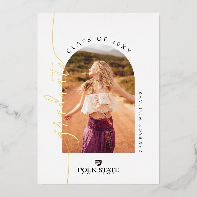 Polk State College Graduation Foil Invitation (Front)
