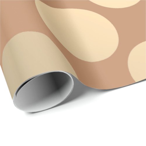 Polka Big Dots Brown Beige Foxier Gold Ivory Wrapping Paper