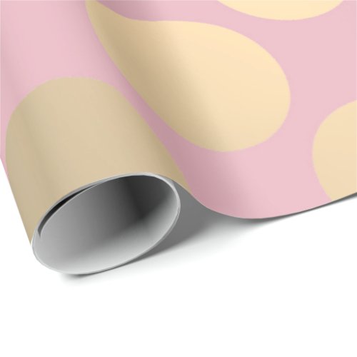 Polka Big Dots Pink Rose Powder Foxier Gold Ivory Wrapping Paper