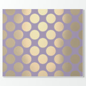 Polka Big Dots Purple Plum  Foxier Gold Ivory Wrapping Paper (Flat)